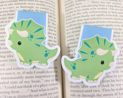 Dino Triceratops Magnetic Bookmark