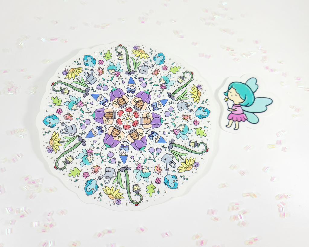 Fairy Garden Mandala Sticker Set