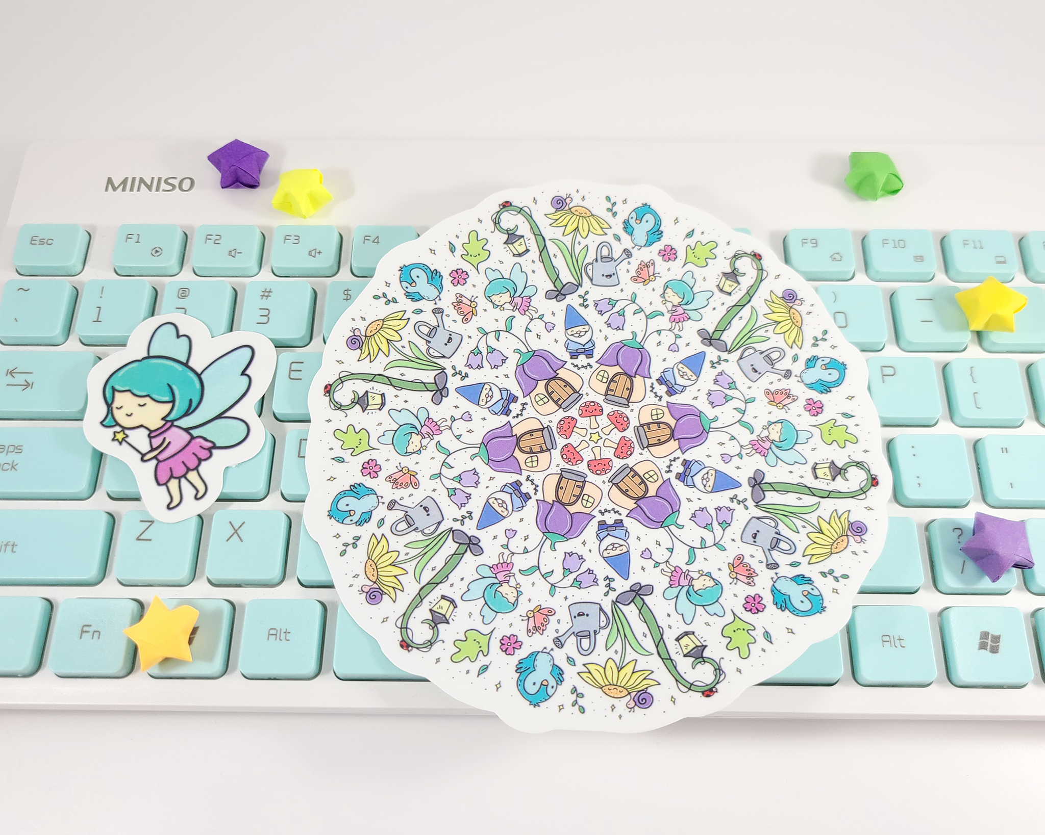 Fairy Garden Mandala Sticker Set