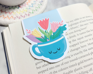Flower Cup Magnetic Bookmark