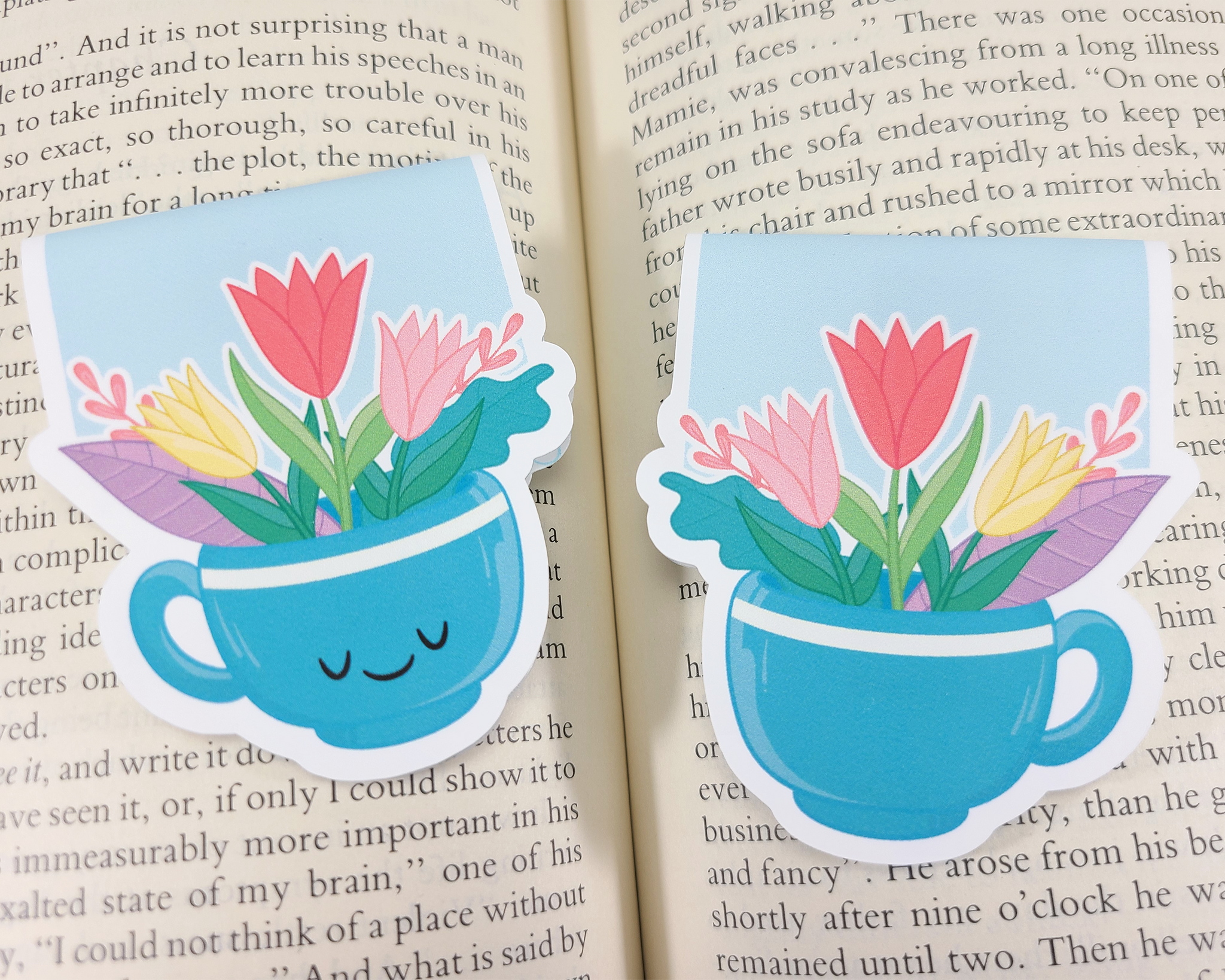 Flower Cup Magnetic Bookmark