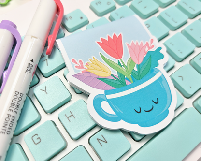 Flower Cup Magnetic Bookmark