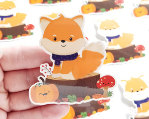 Fall Fox Scene Sticker