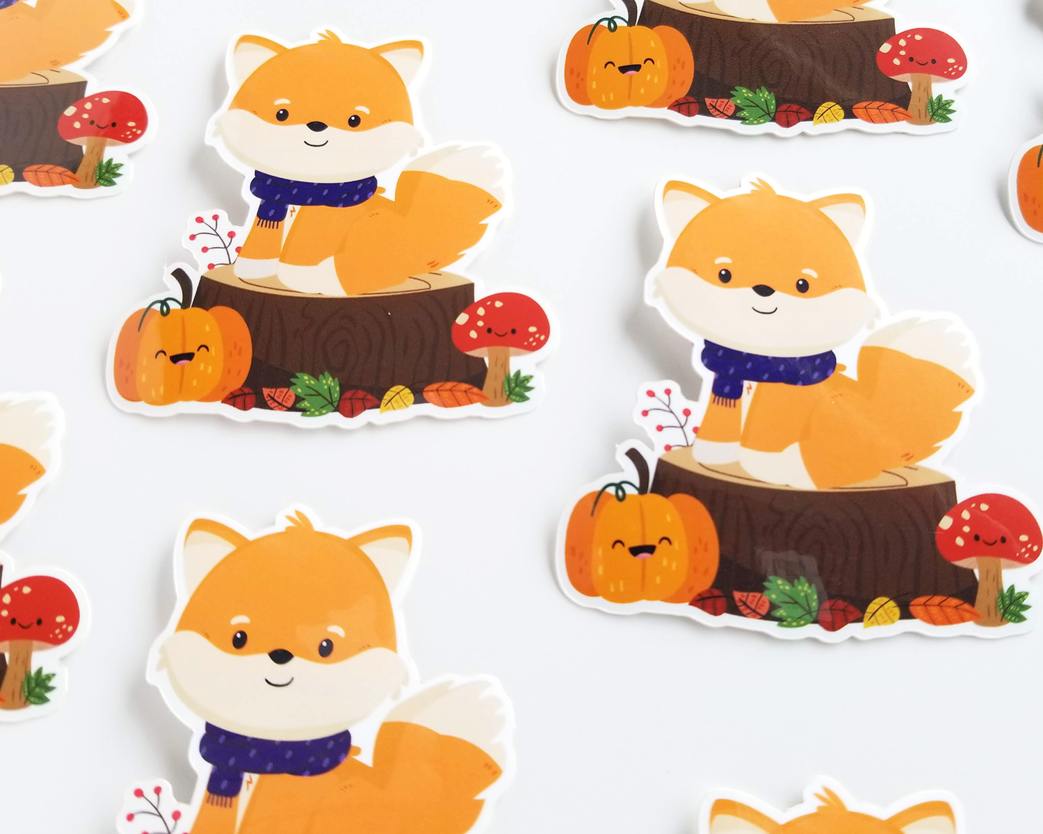 Fall Fox Scene Sticker