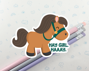 Horse Hay Girl Sticker