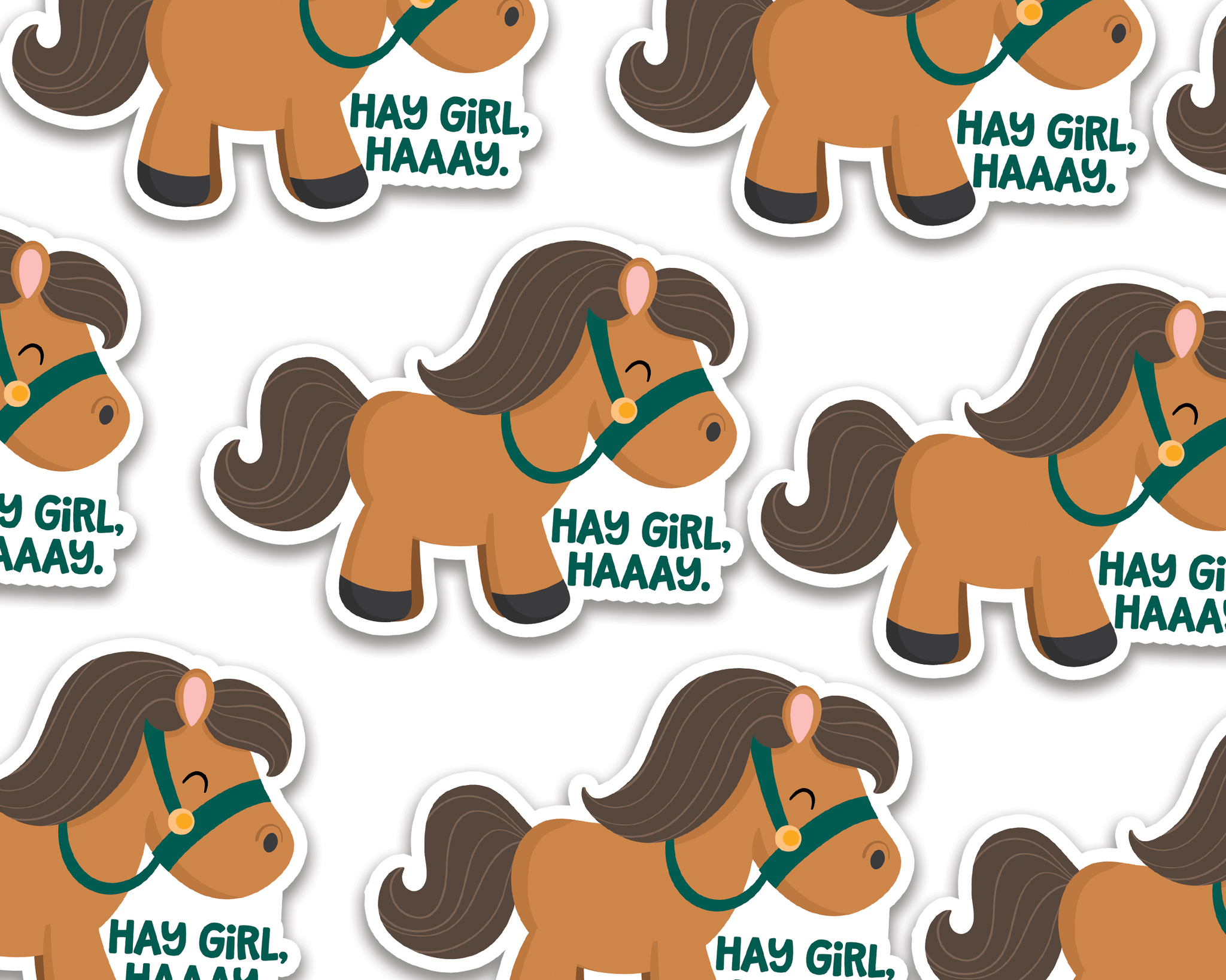 Horse Hay Girl Sticker