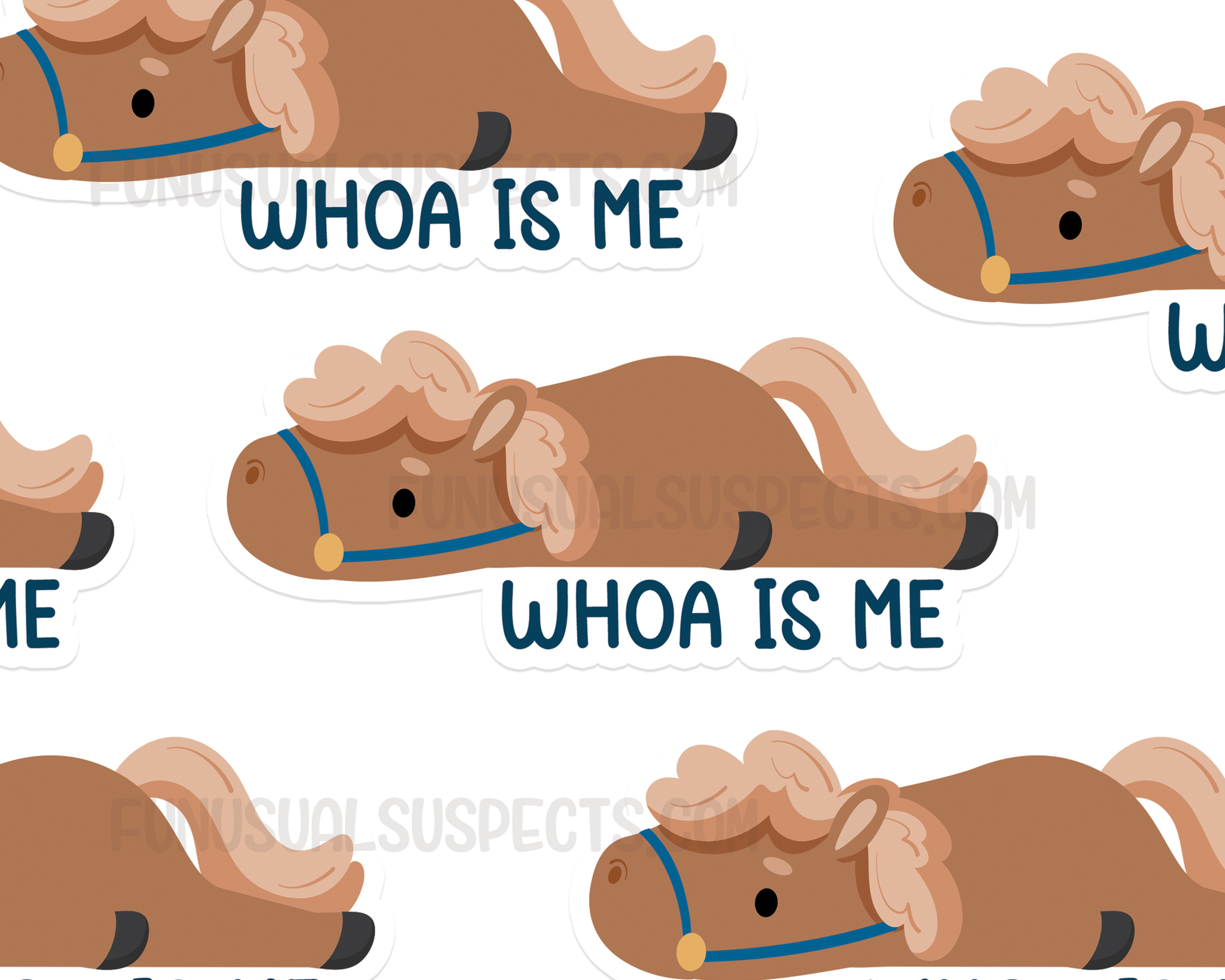 Horse Whoa Is Me Sticker