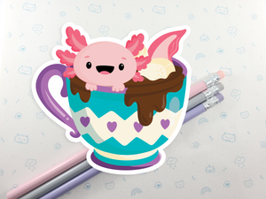Hot Chocolate Axolotl Sticker