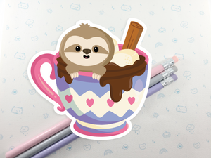 Hot Chocolate Sloth Sticker