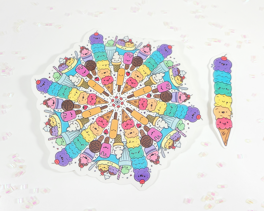 Ice Cream Mandala Sticker Set