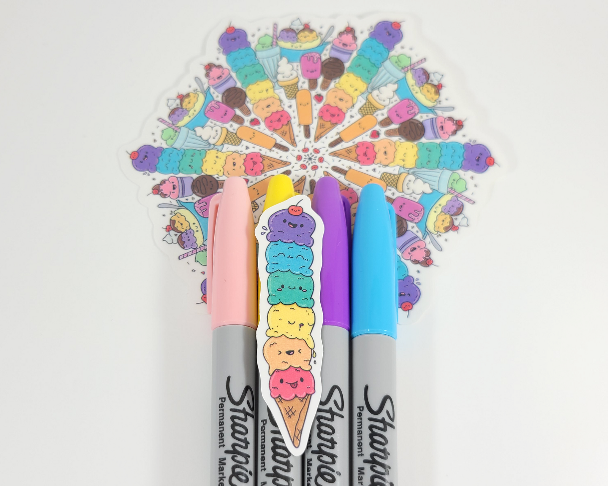 Ice Cream Mandala Sticker Set