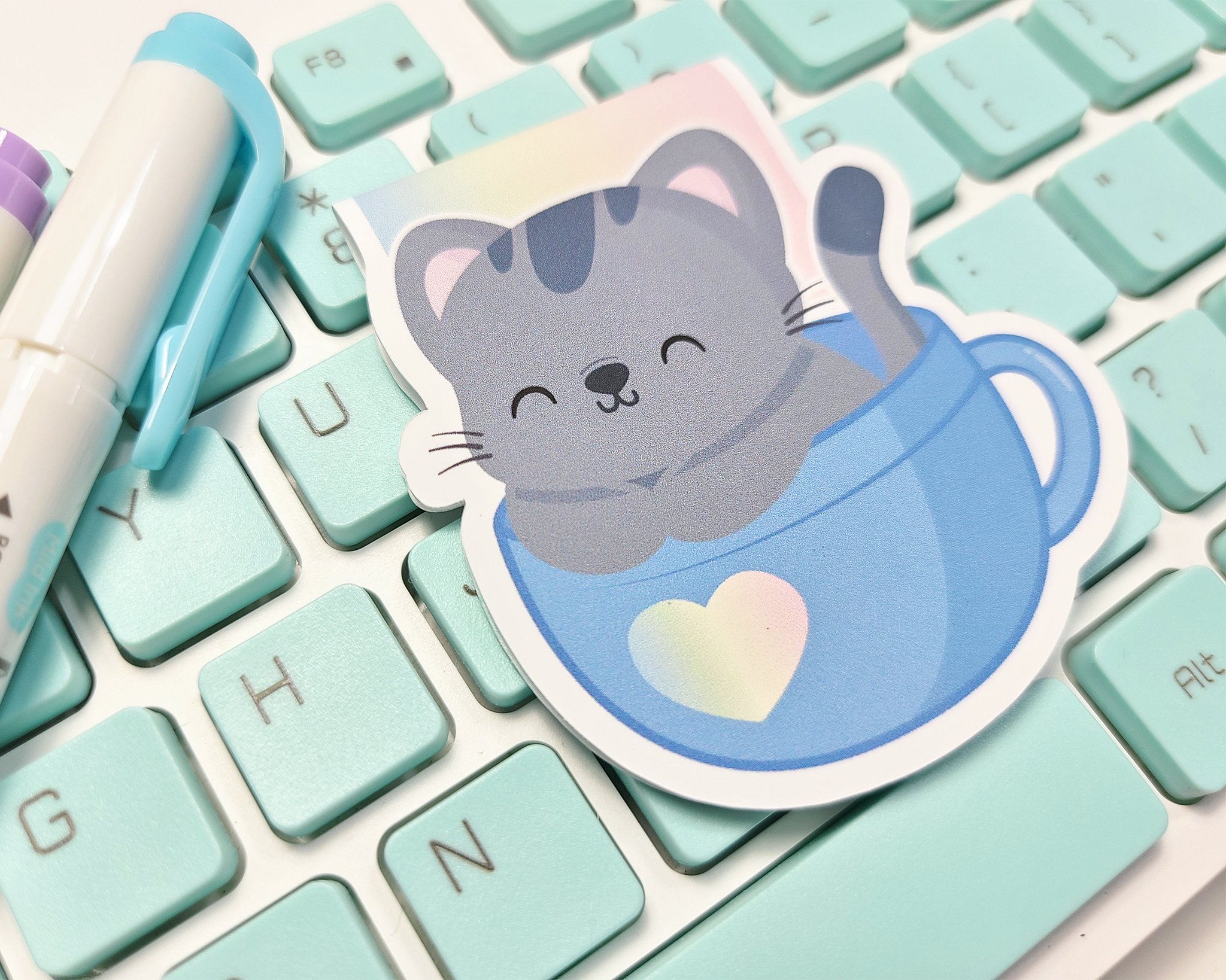 Kit-Tea Cat Magnetic Bookmark