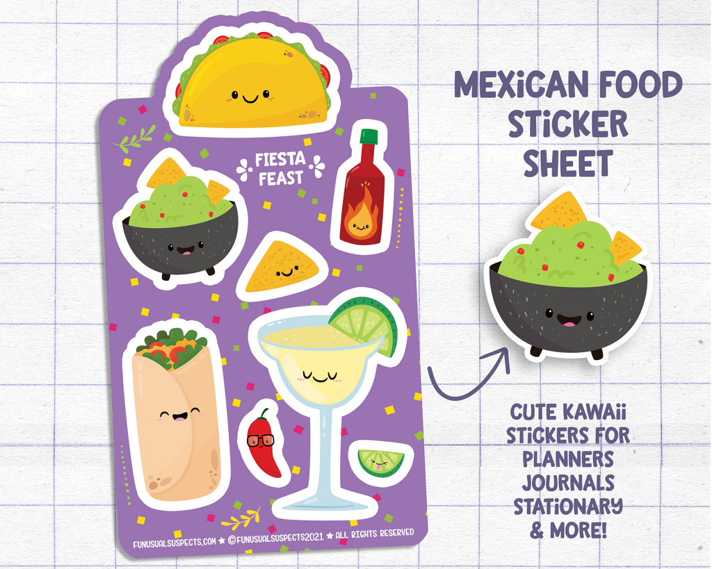 Mexican Food Sticker Sheet
