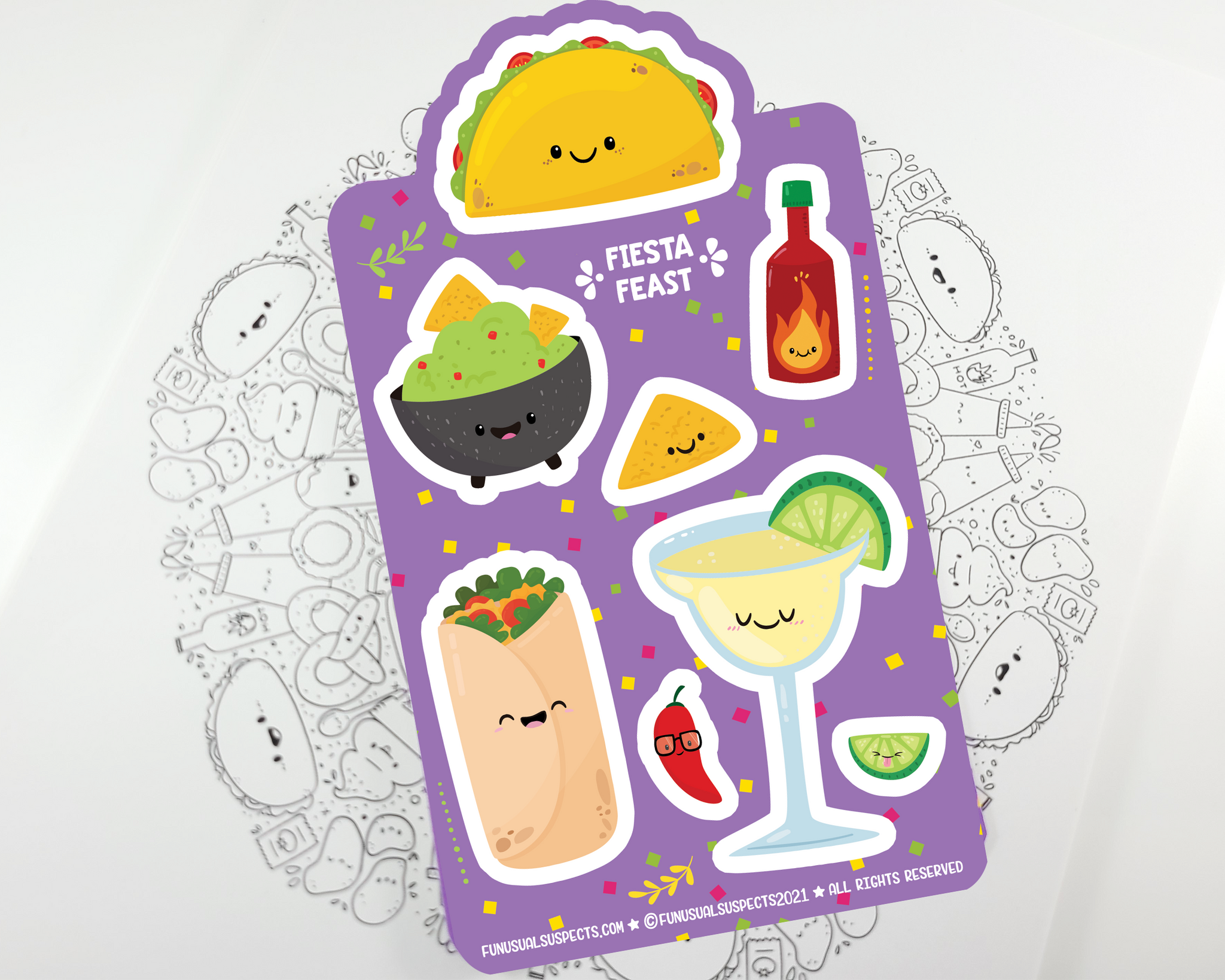 Mexican Food Sticker Sheet