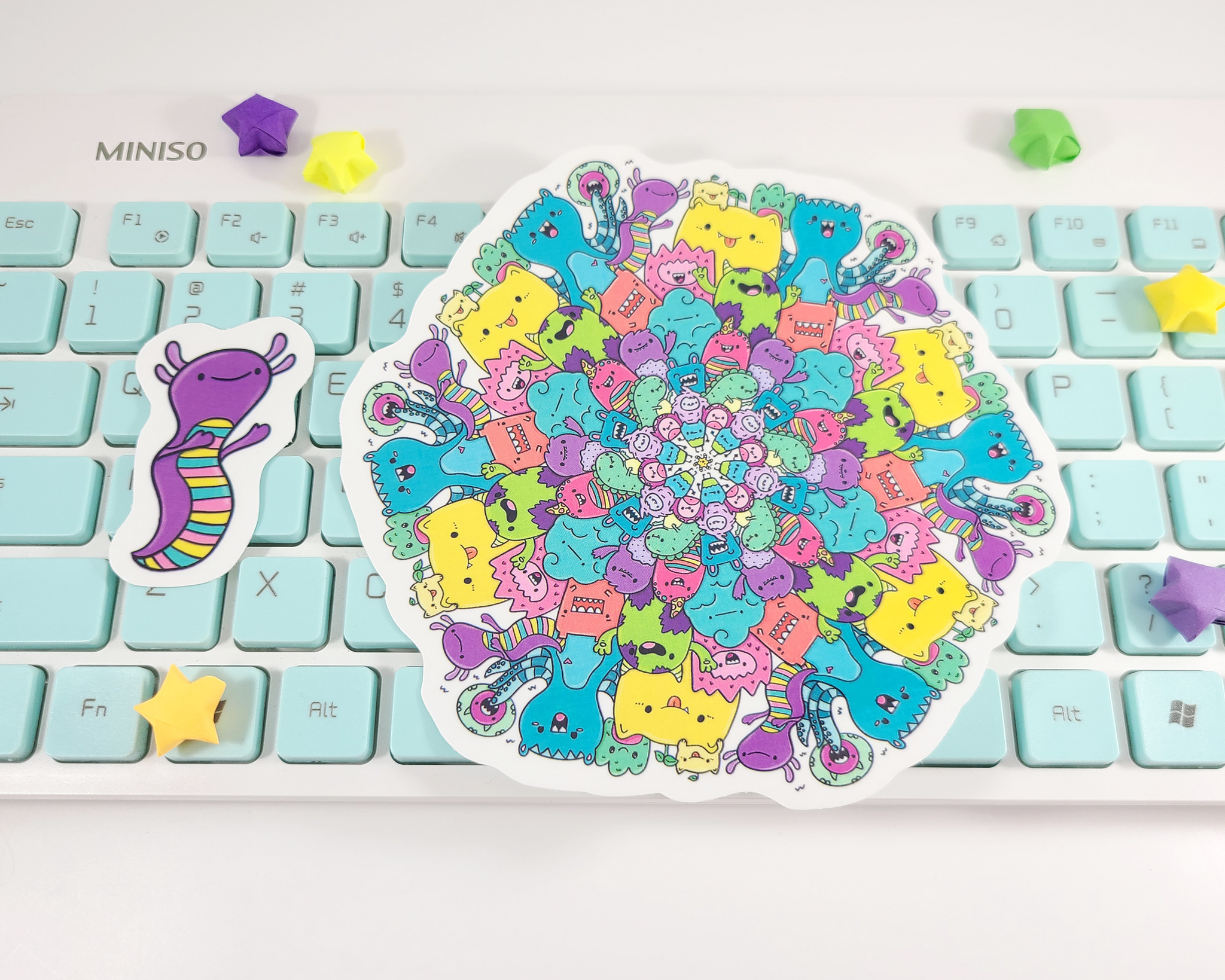 Monsters Mandala Sticker Set