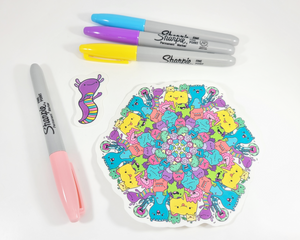 Monsters Mandala Sticker Set