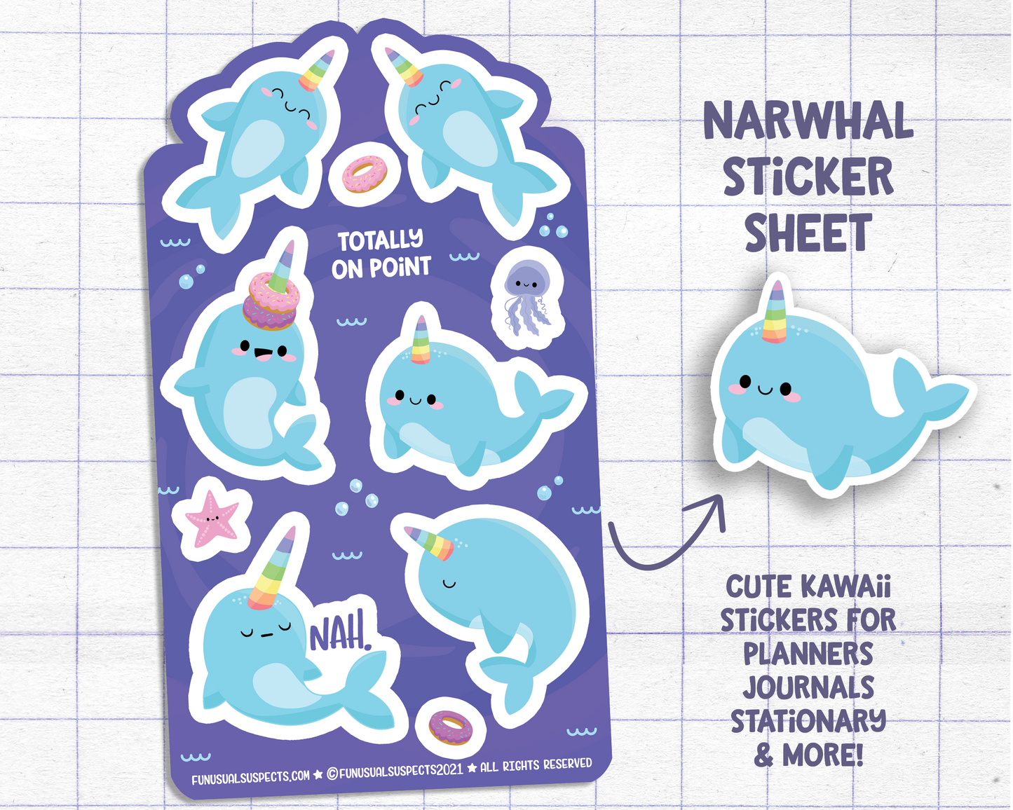 Narwhal Sticker Sheet