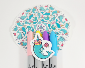 Narwhal Mandala Sticker Set