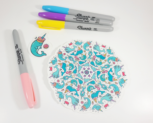 Narwhal Mandala Sticker Set