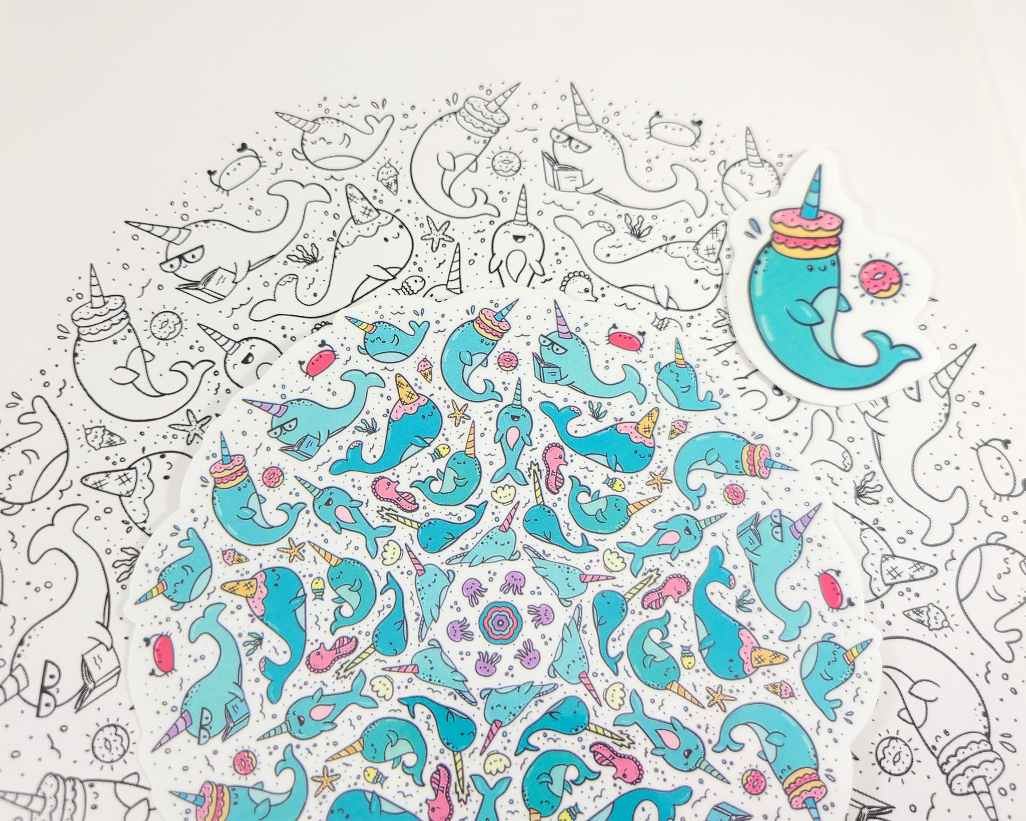 Narwhal Mandala Sticker Set