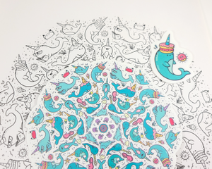 Narwhal Mandala Sticker Set