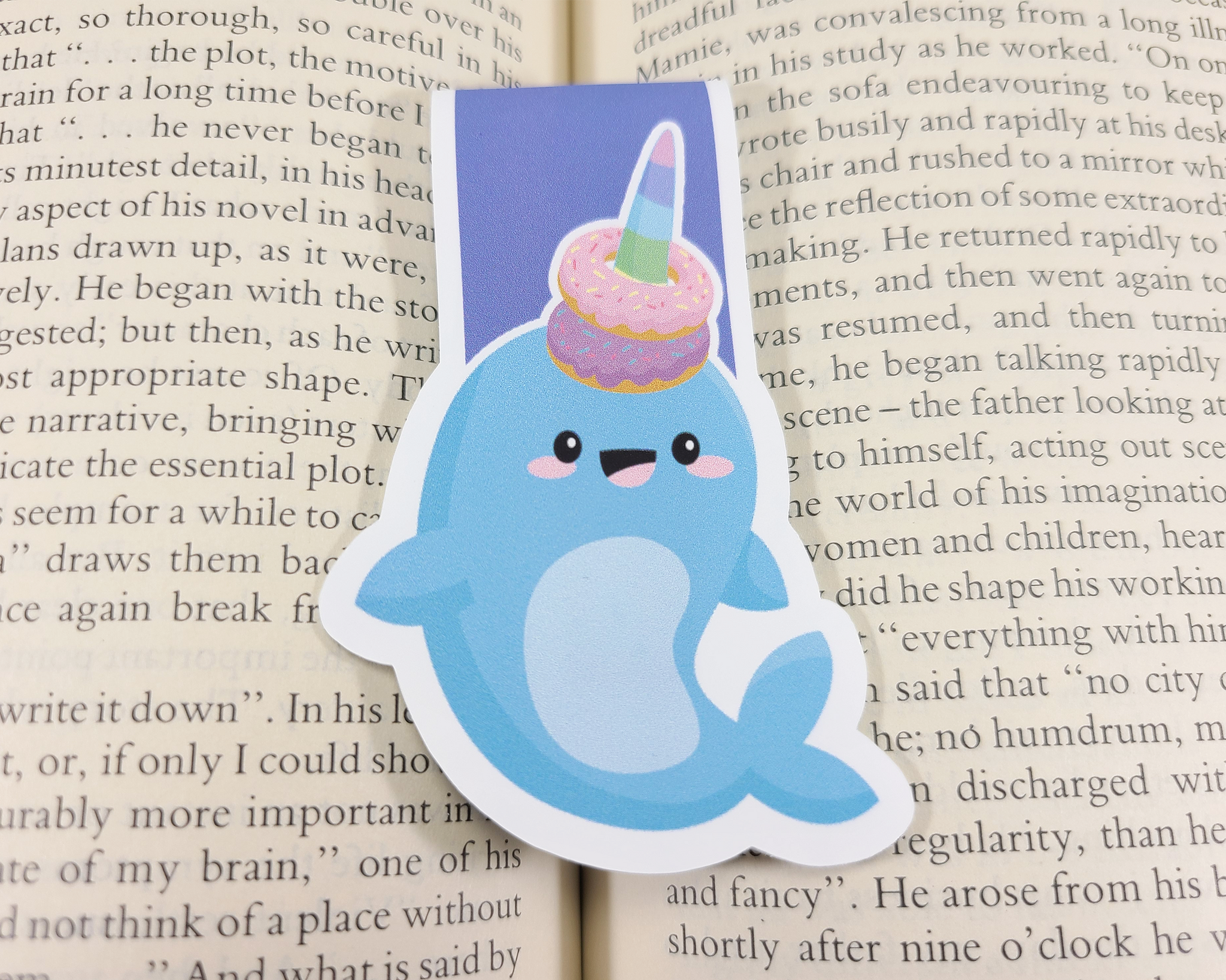Narwhal Donut Magnetic Bookmark