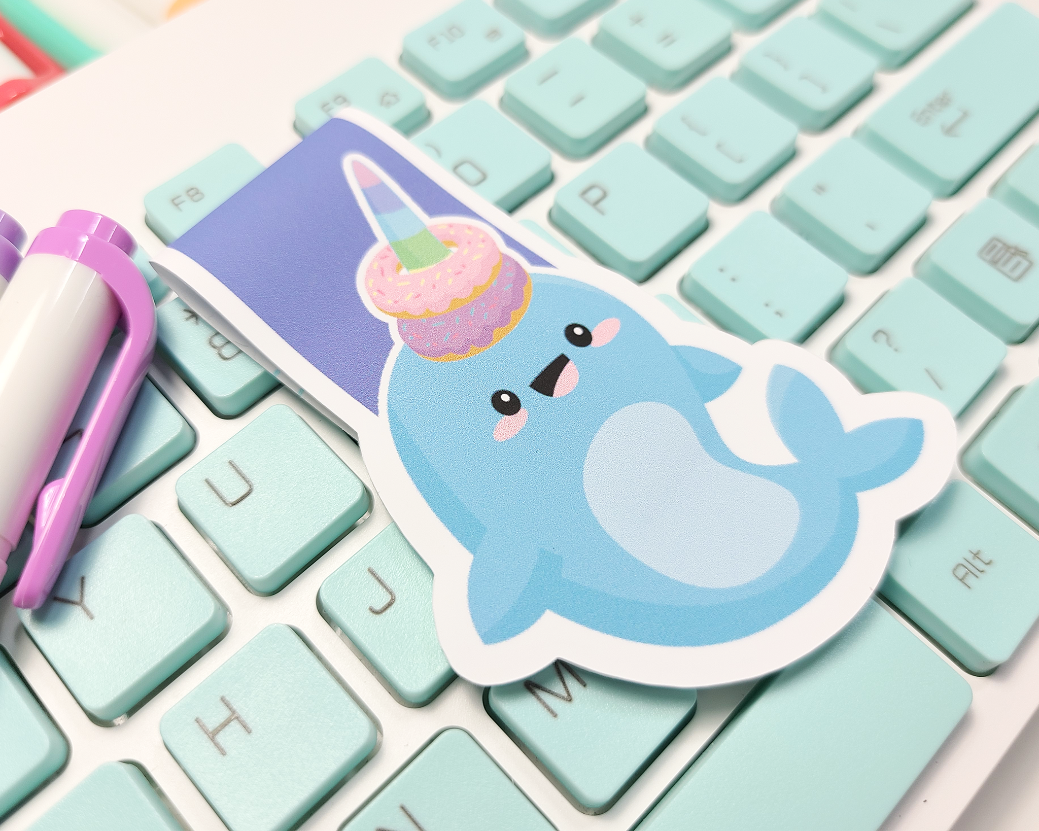 Narwhal Donut Magnetic Bookmark