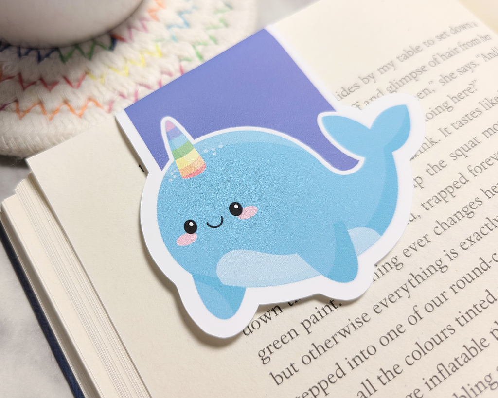 Narwhal Swimming Magnetic Bookmark