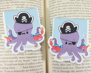 Octopus Pirate Magnetic Bookmark
