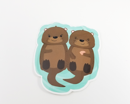 Otter Couple Sticker