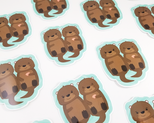 Otter Couple Sticker