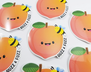 Peach & Bee Sticker