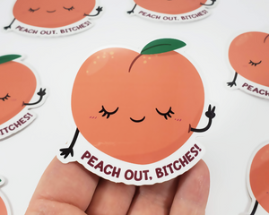 Peach Out Sticker