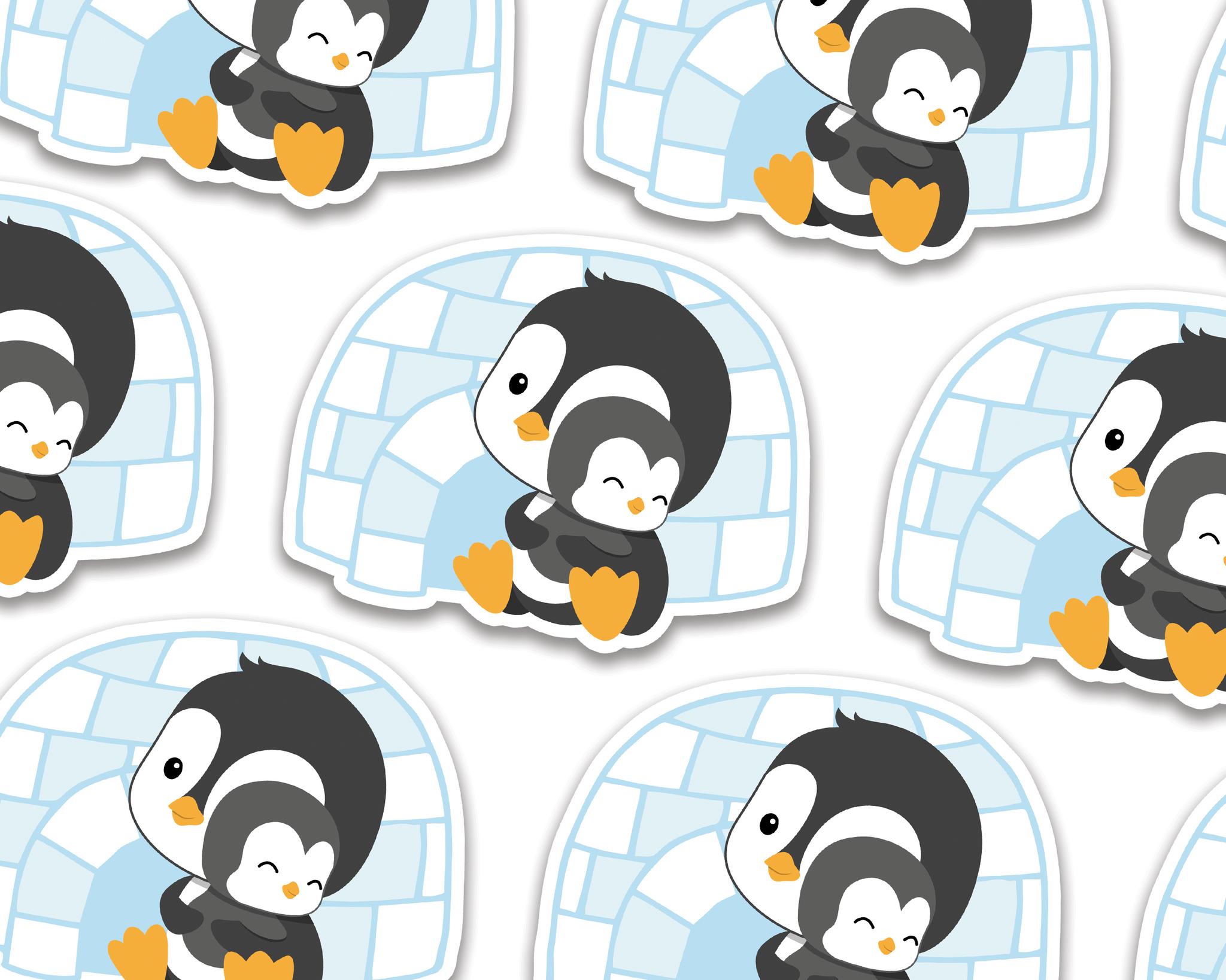 Penguin Igloo Sticker