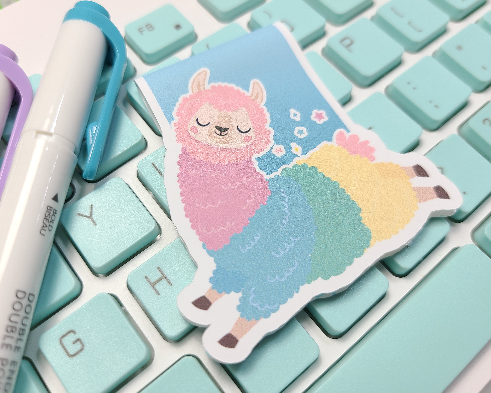 Pastel Llama Magnetic Bookmark