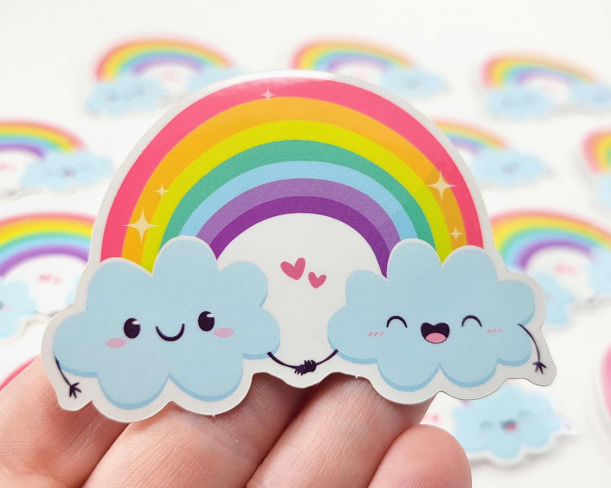 Rainbow Clouds in Love Sticker