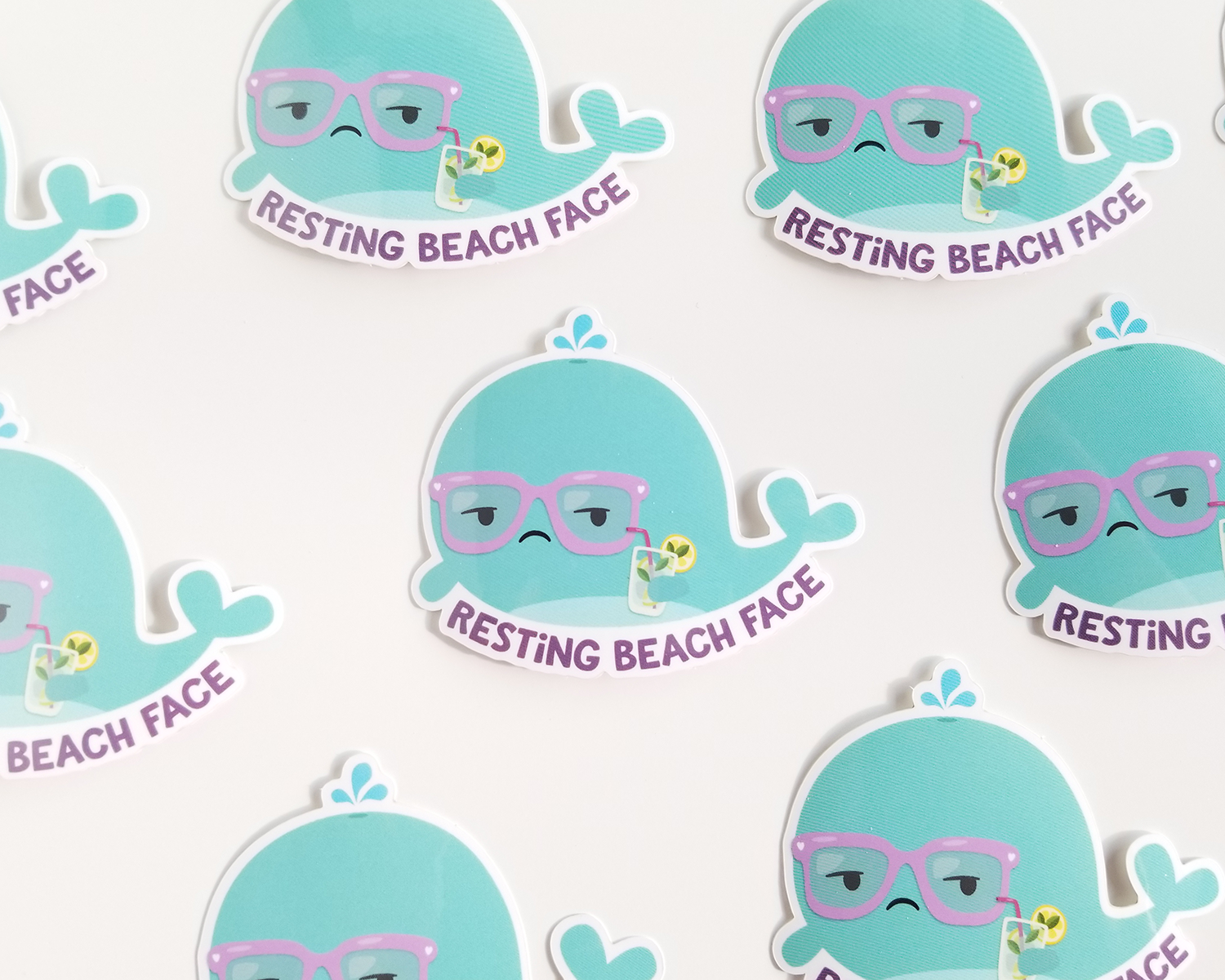 Resting Beach Face Sticker