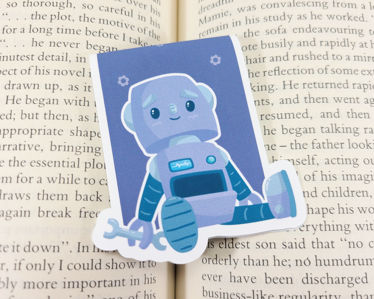 Robot Sitting Magnetic Bookmark