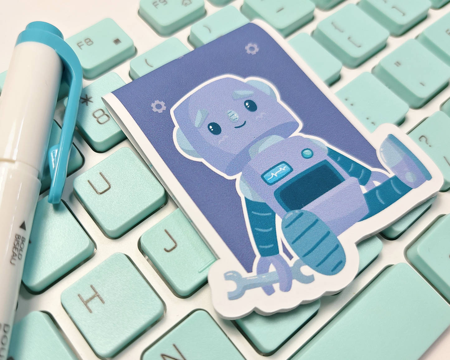 Robot Sitting Magnetic Bookmark
