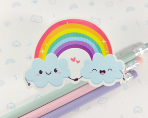 Rainbow Clouds in Love Sticker