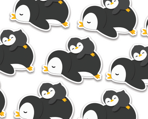 Penguins Sleeping Sticker