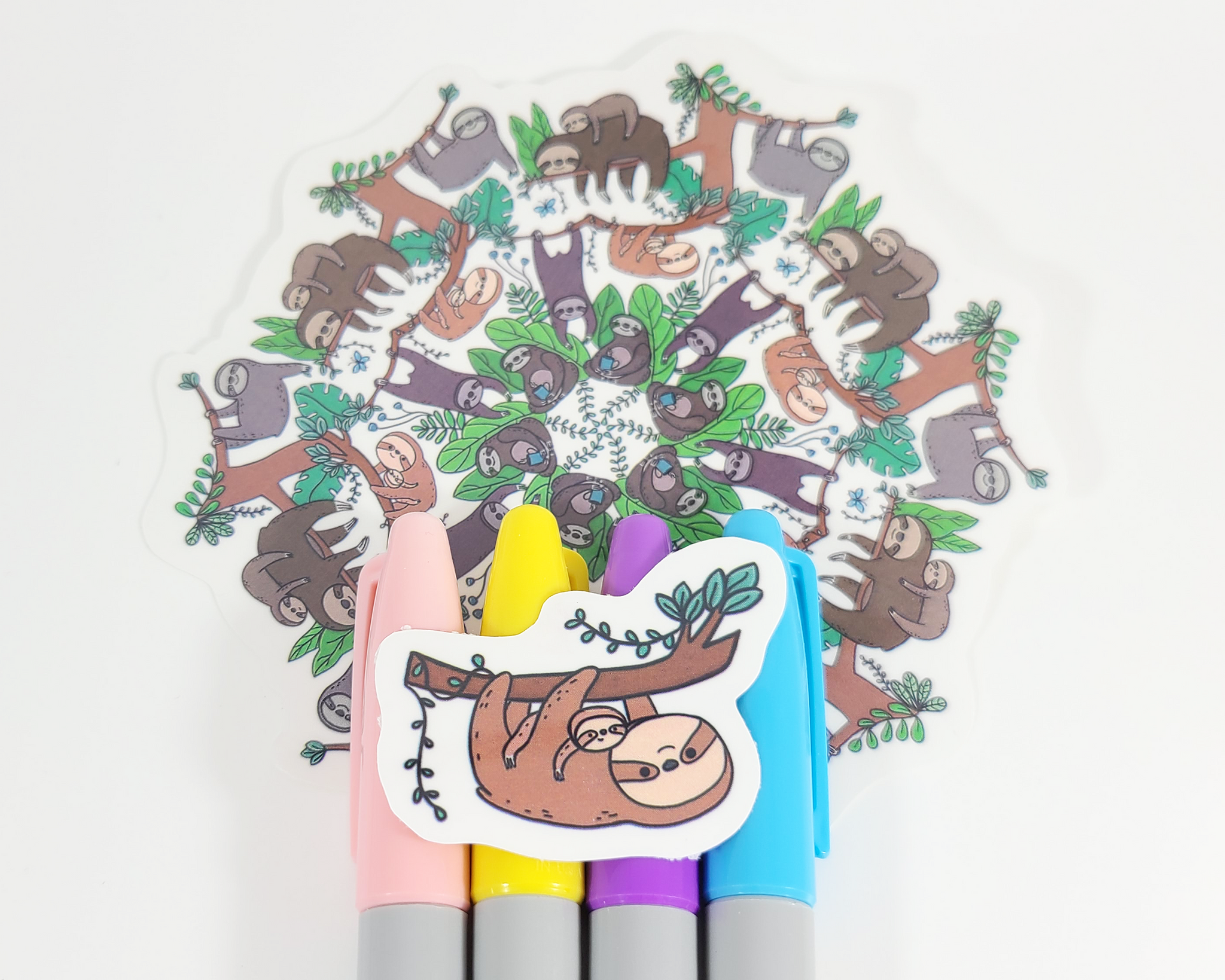 Sloth Mandala Sticker Set