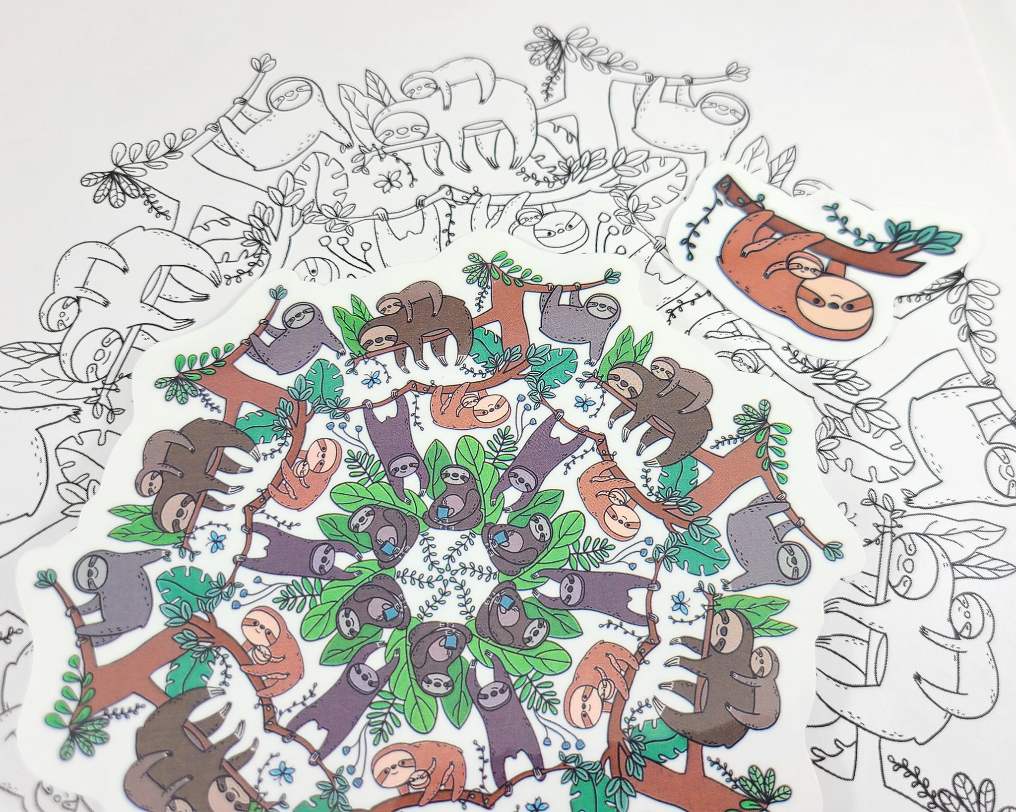Sloth Mandala Sticker Set