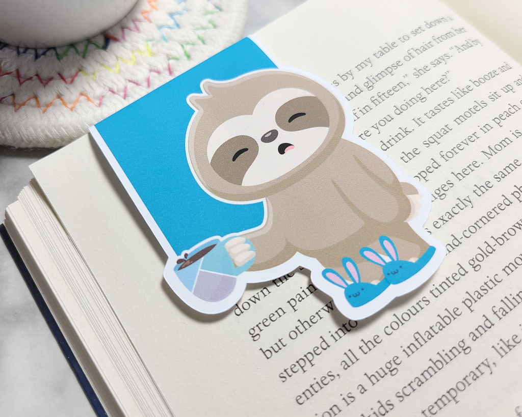 Sloth Coffee Magnetic Bookmark