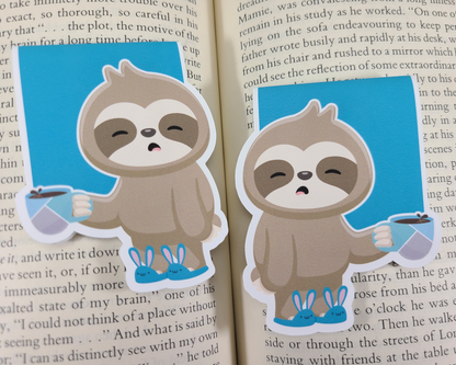 Sloth Coffee Magnetic Bookmark