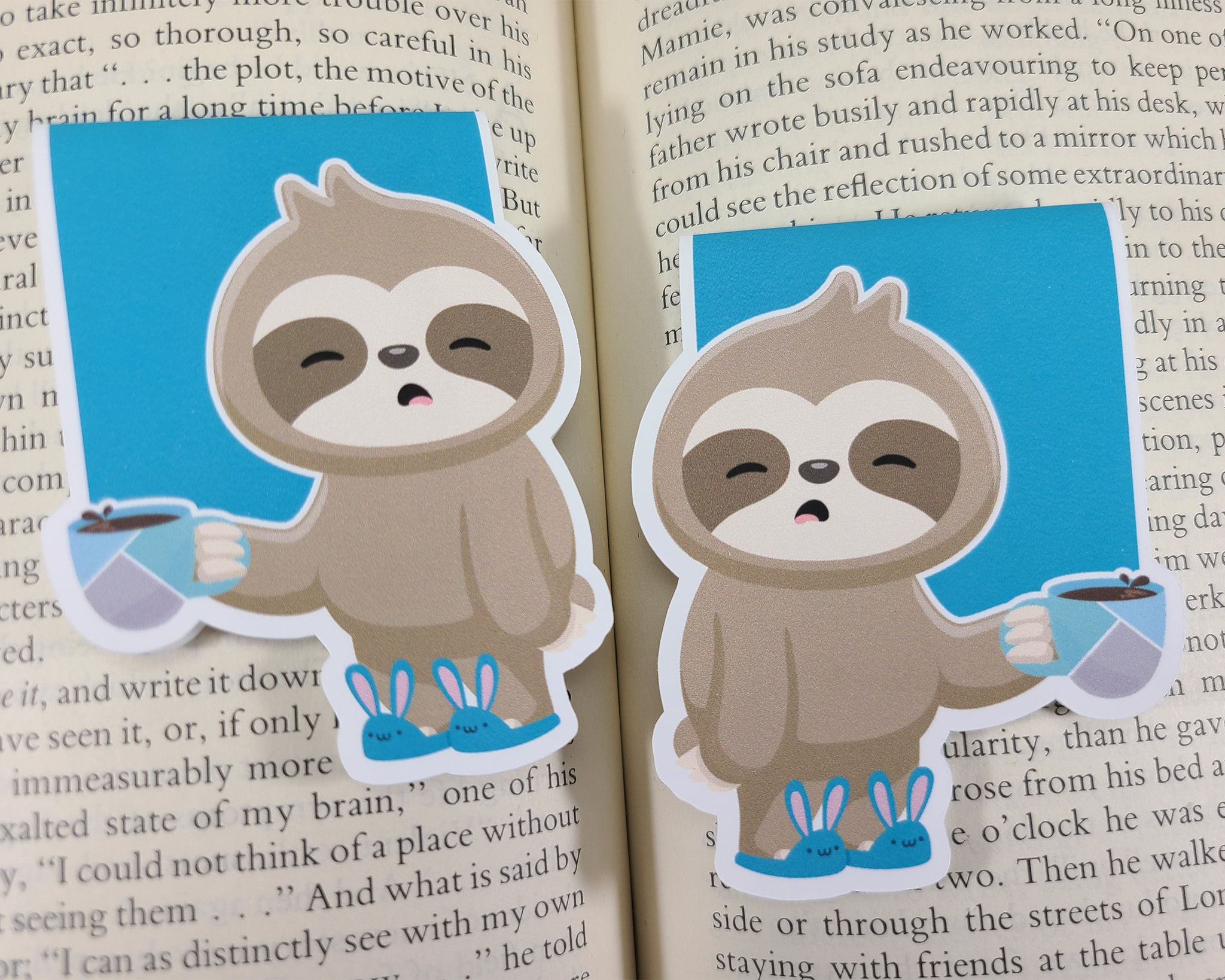 Sloth Coffee Magnetic Bookmark