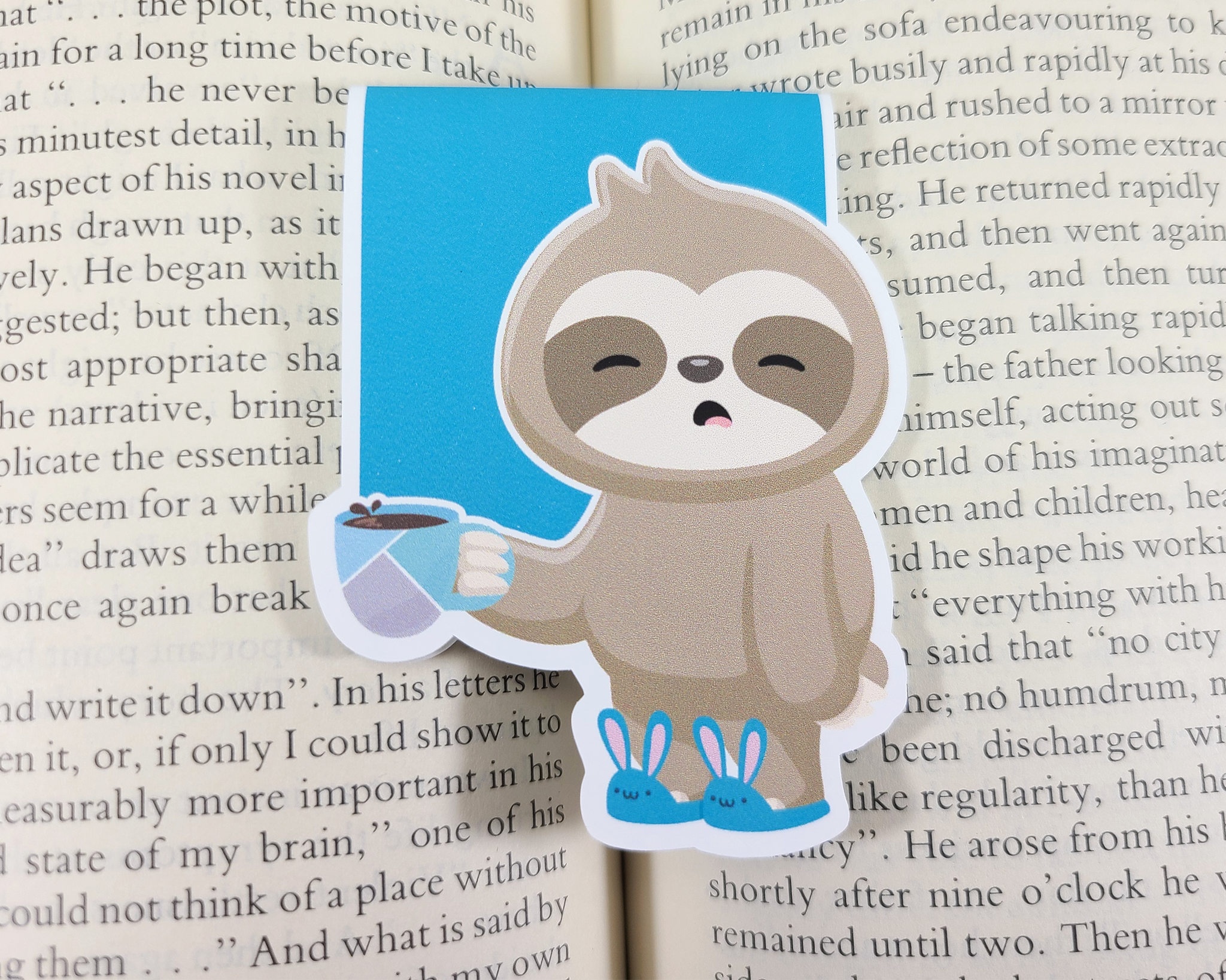 Sloth Coffee Magnetic Bookmark
