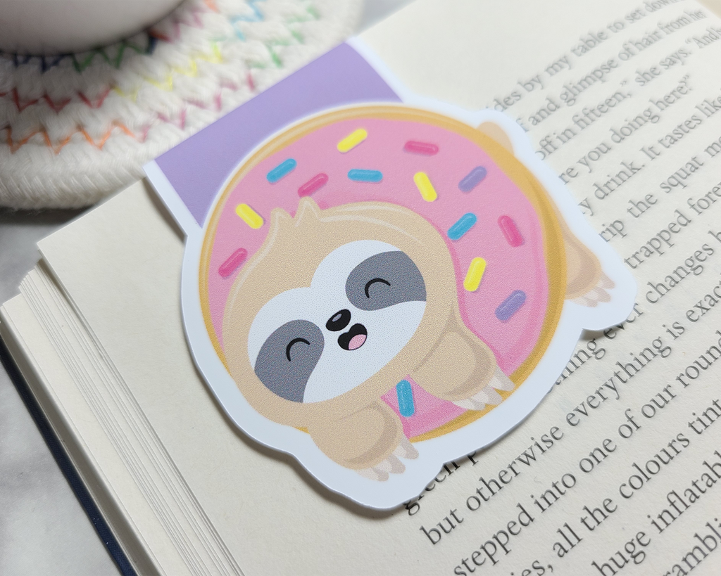 Sloth Donut Magnetic Bookmark