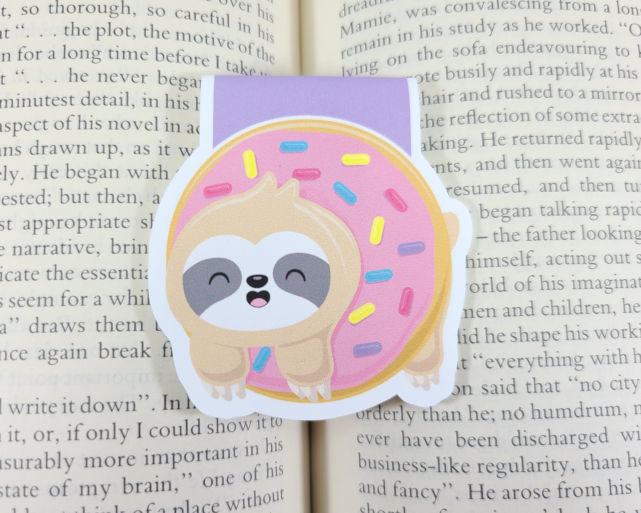 Sloth Donut Magnetic Bookmark