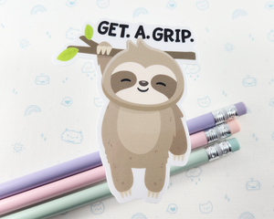 Sloth Get A Grip Sticker